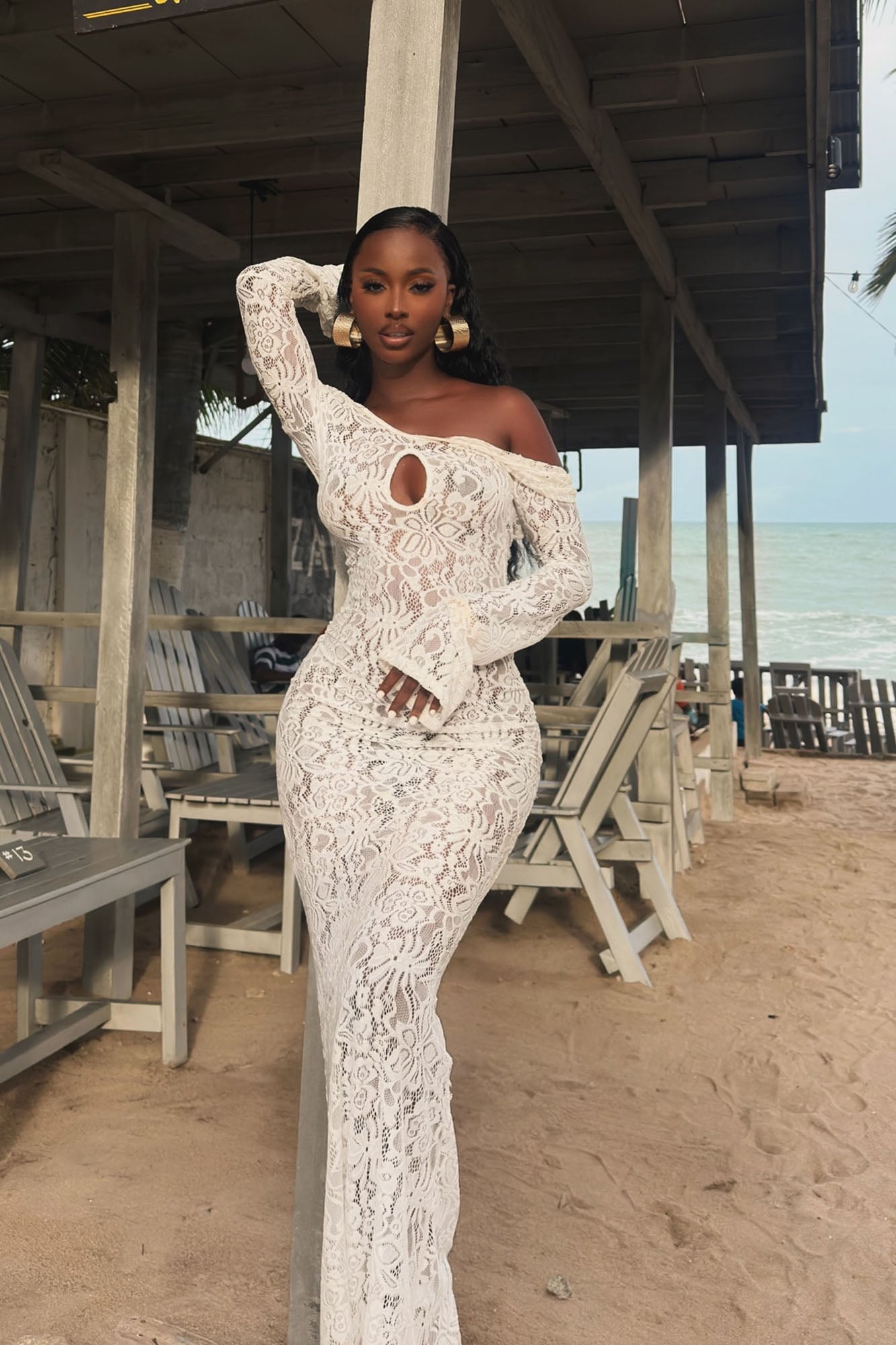 Cherie Lace Maxi Dress - White