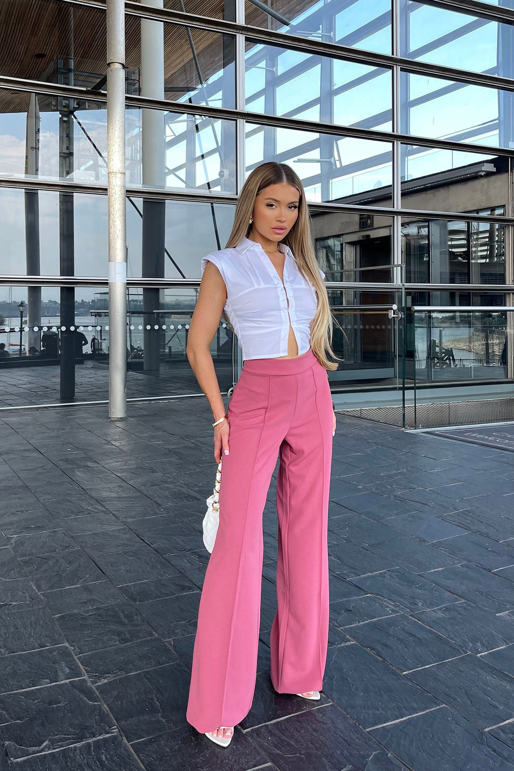 Tall Victoria High Waisted Dress Pants - Mauve
