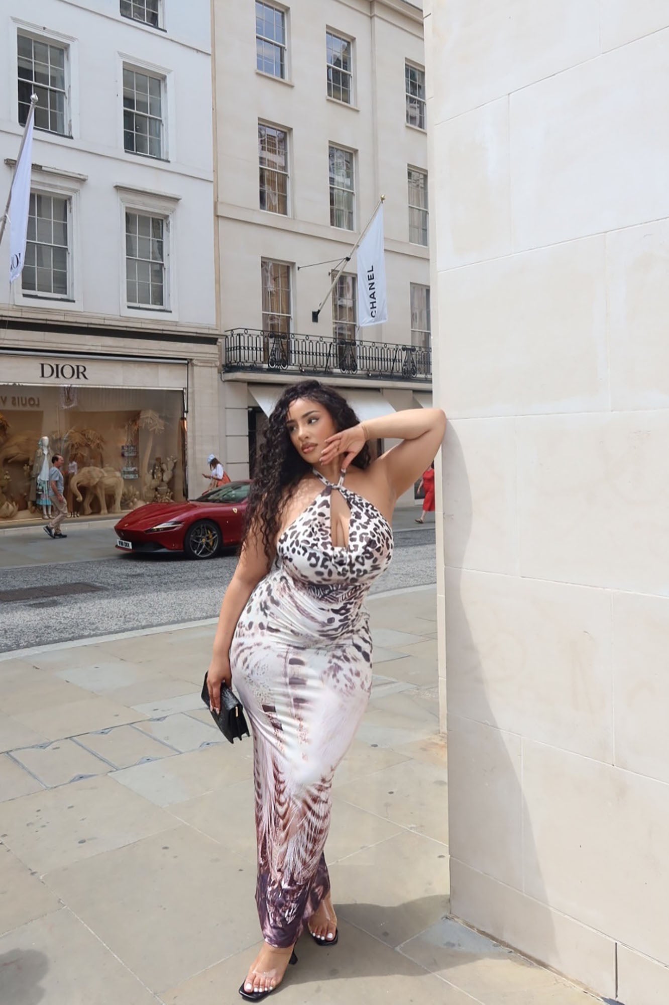 Emma Leopard Maxi Dress - Khaki/combo