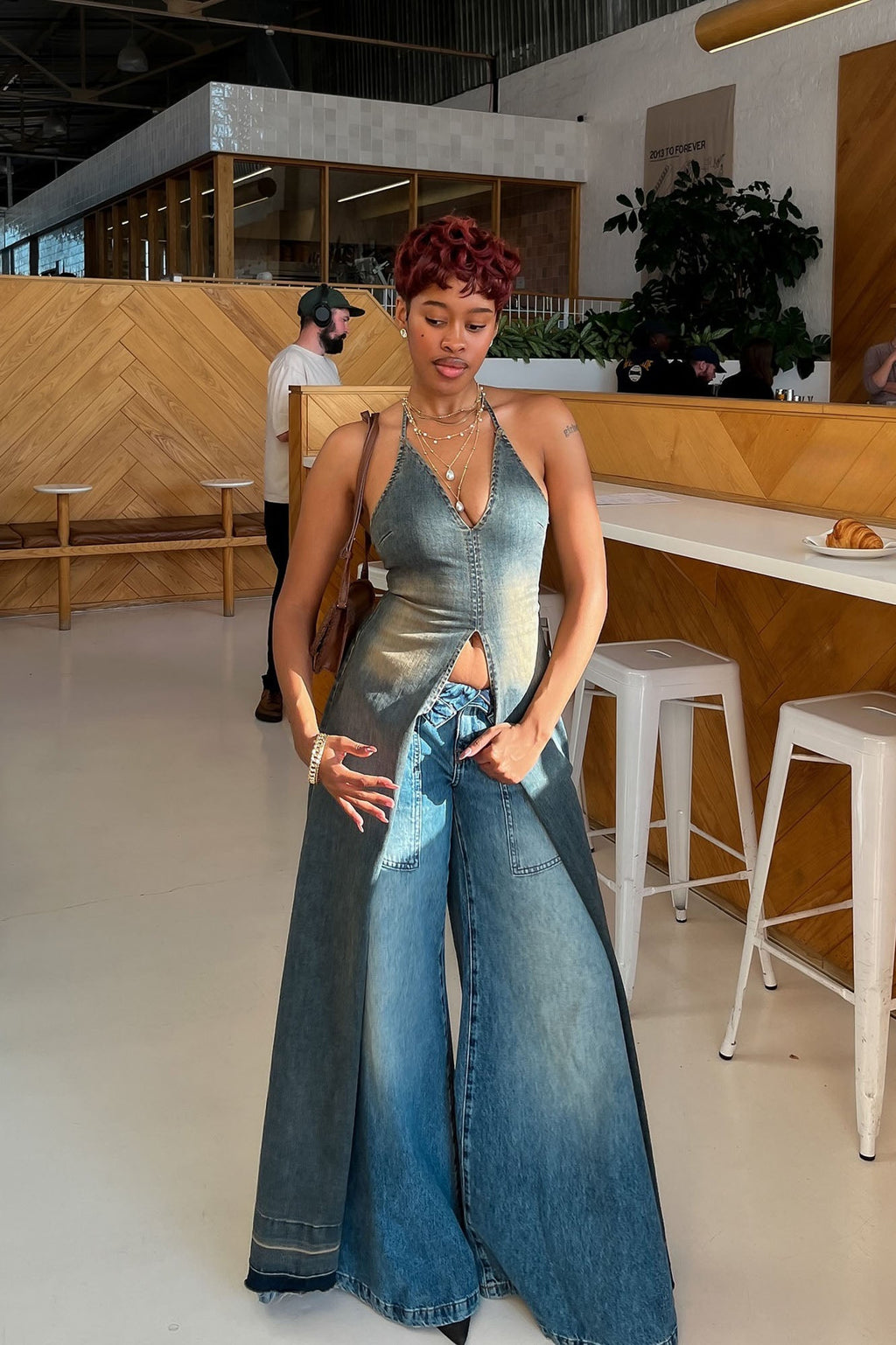 Now Playing Palazzo Jeans - Medium Wash