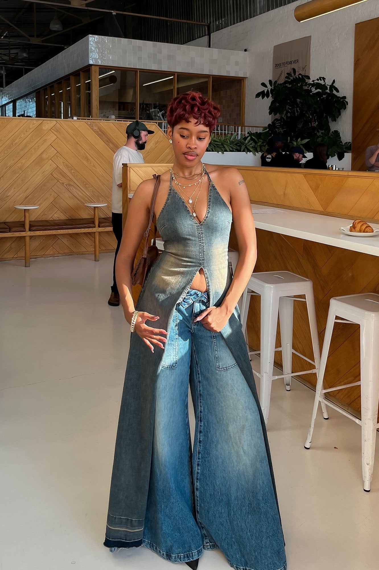 Now Playing Palazzo Jeans - Medium Wash