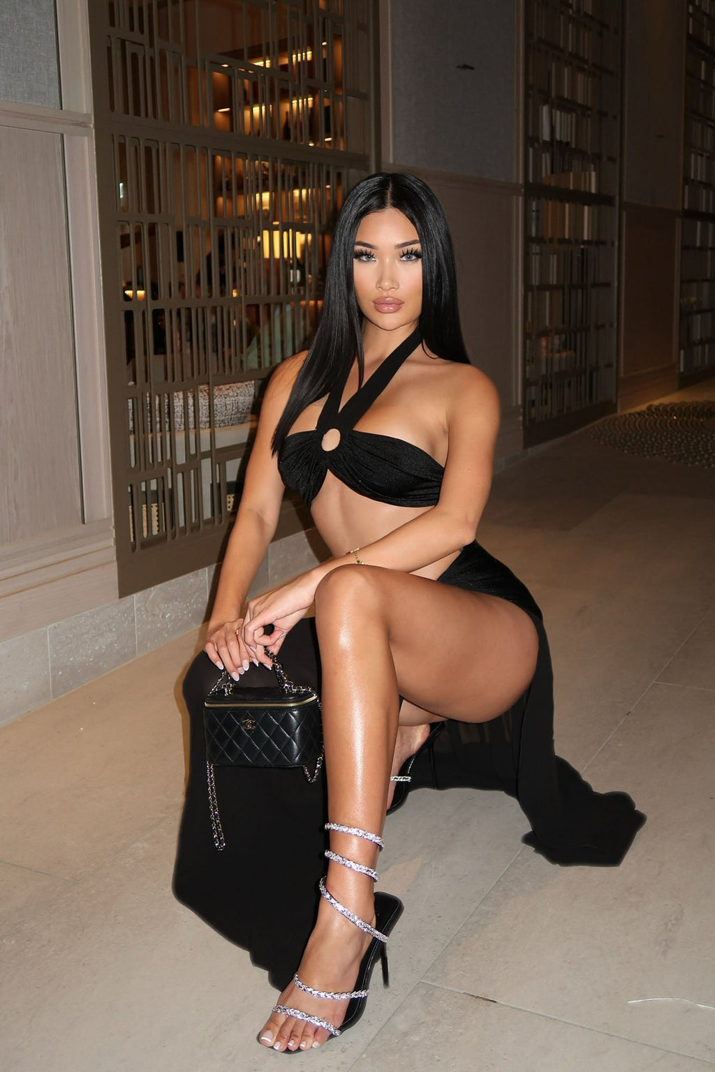 Blissful Day Maxi Skirt Set - Black