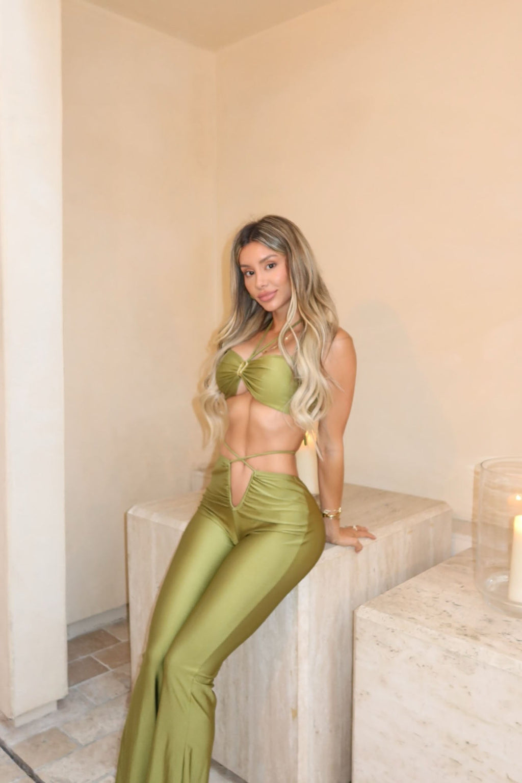 Be My Baby Pant Set - Olive