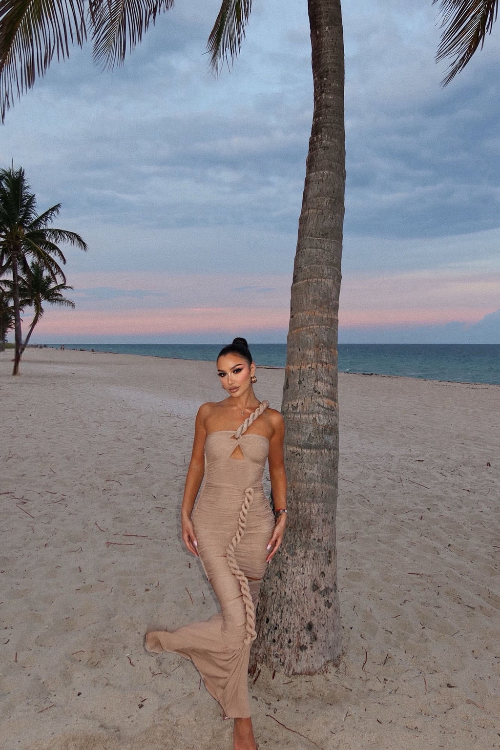 Twist It Up Maxi Dress - Taupe