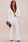 Allisse Blazer Suit Set - White/Black