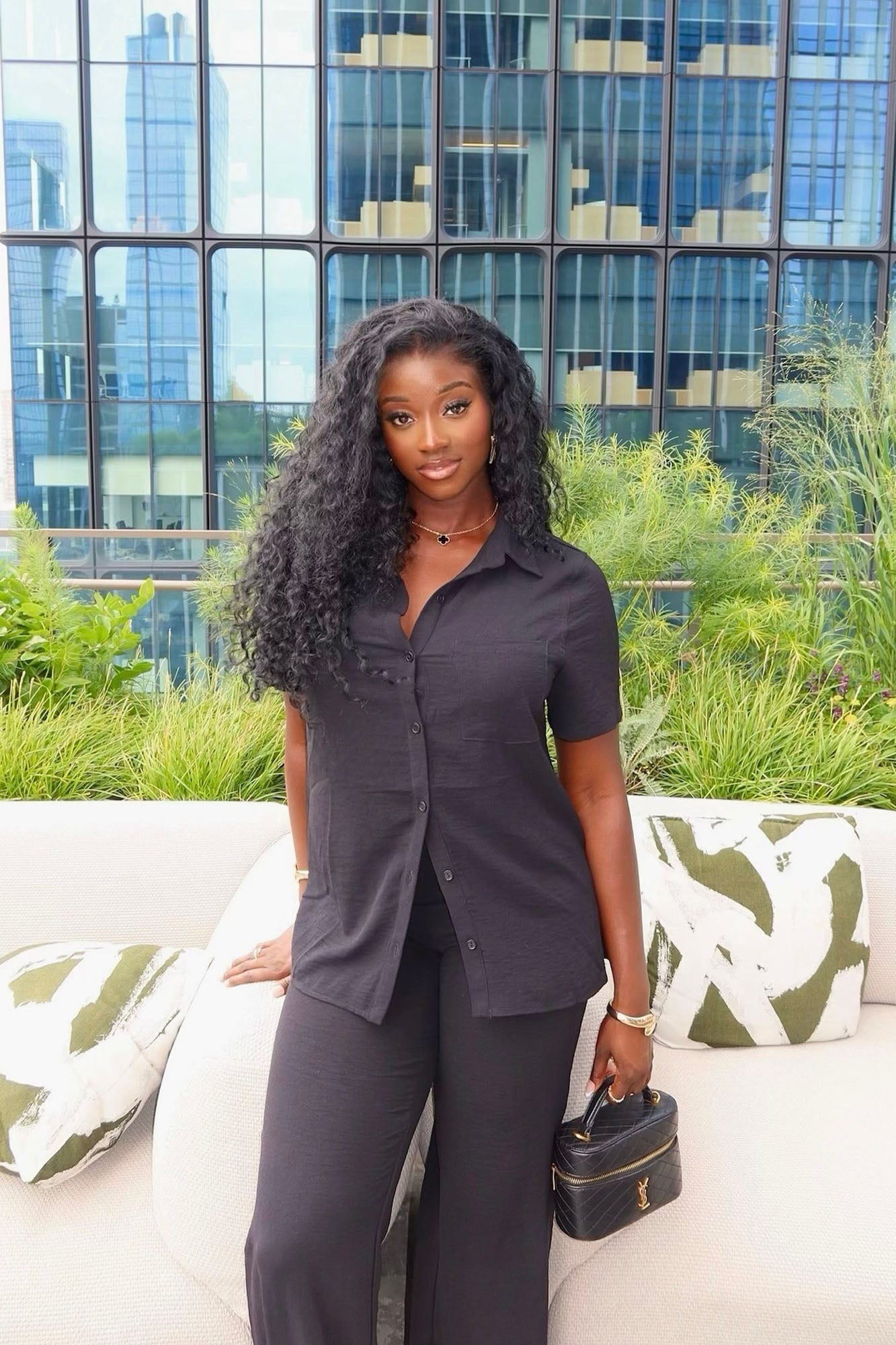 Makenzie Short Sleeve Pant Set - Black