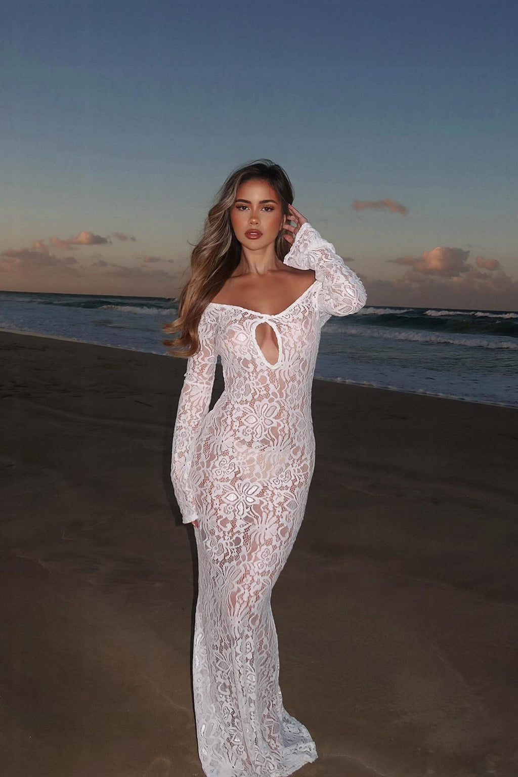 Cherie Lace Maxi Dress - White