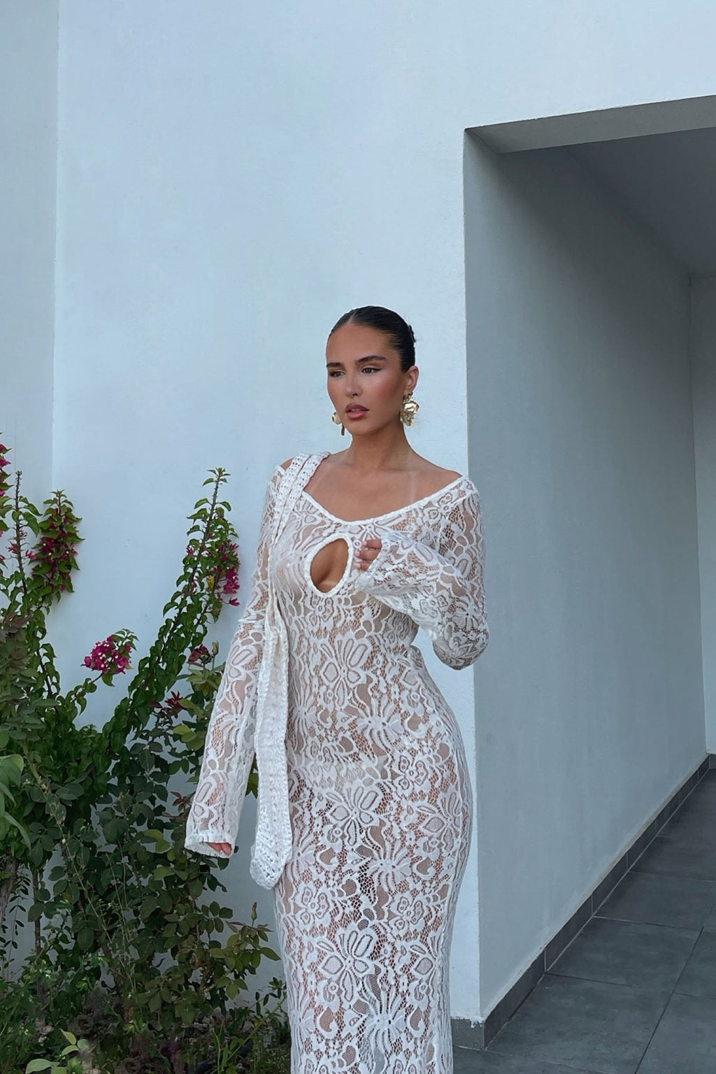 Cherie Lace Maxi Dress - White