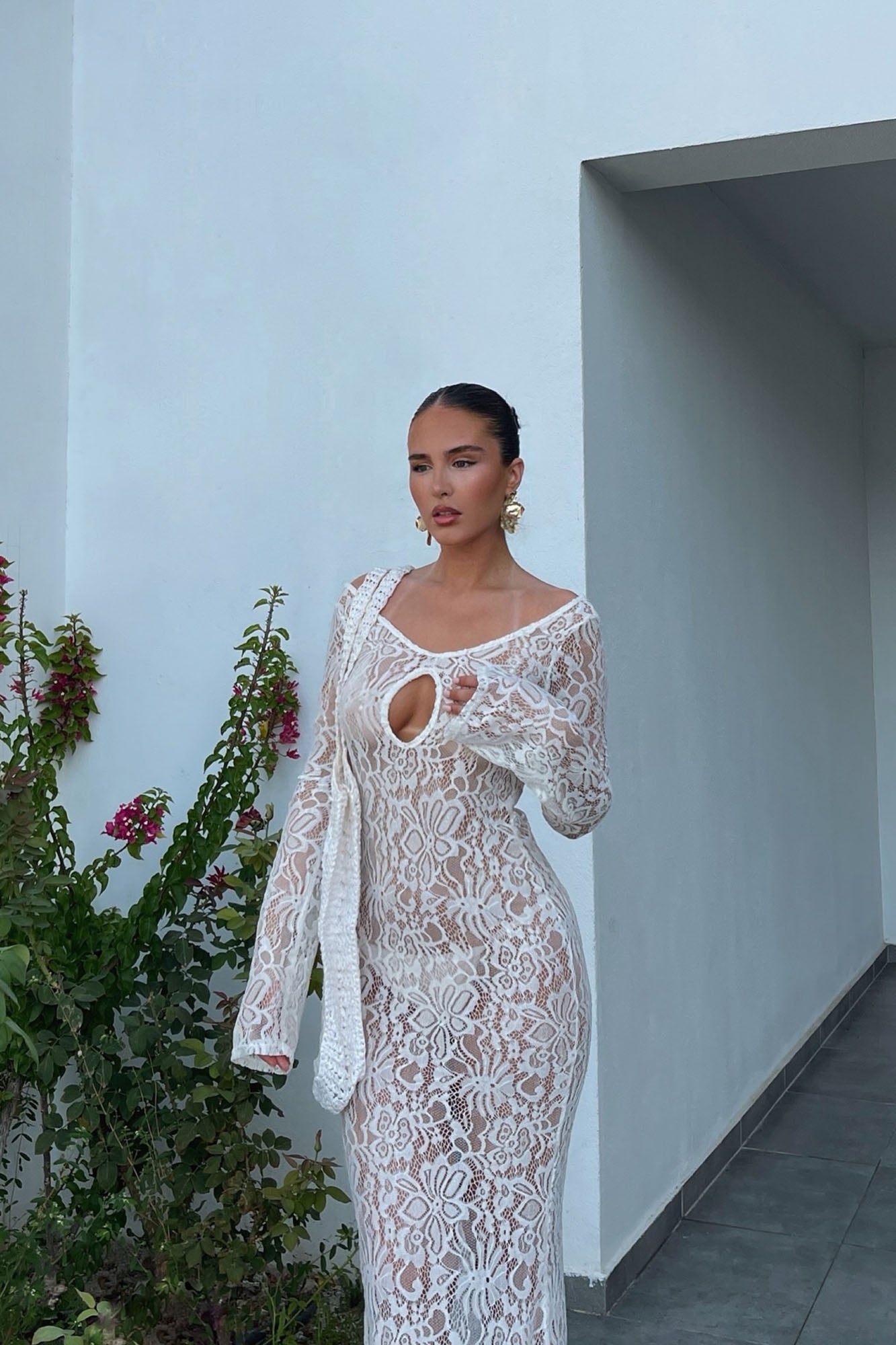 Cherie Lace Maxi Dress - White