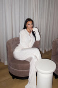 Pick Me Plisse Pant Set - Cream