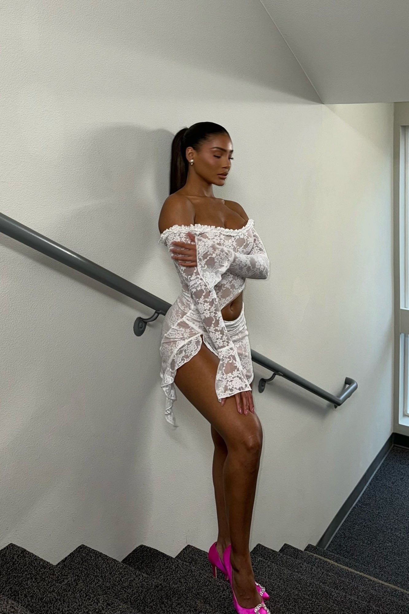 One Of One Lace Mini Dress - White