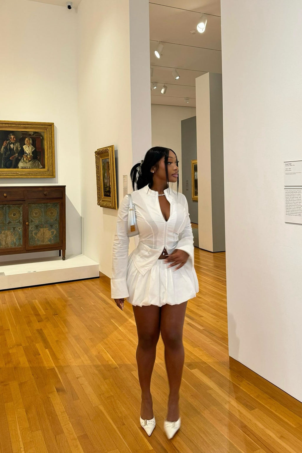 Kara Bubble Mini Skirt Set - White