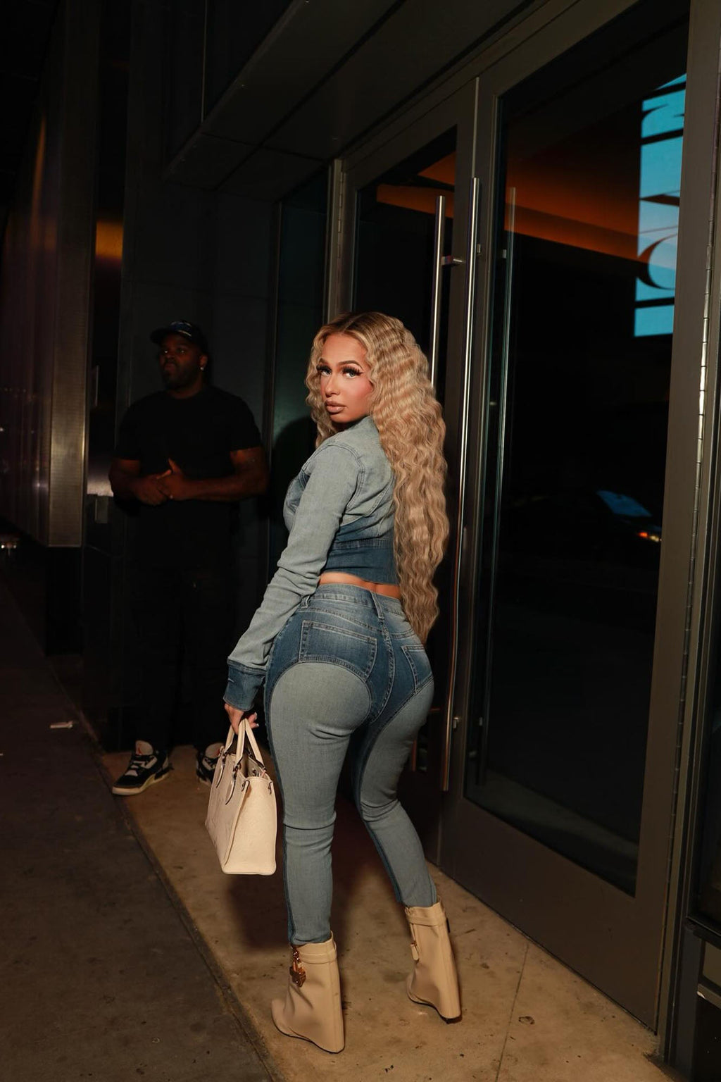 Coronado Two Tone Moto Skinny Jeans - Medium Wash