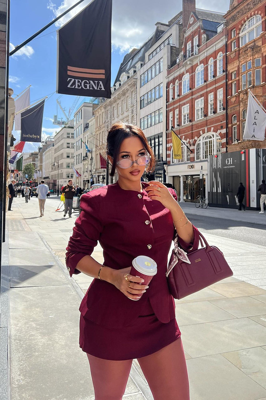 Priorities First Blazer Skort Set - Burgundy