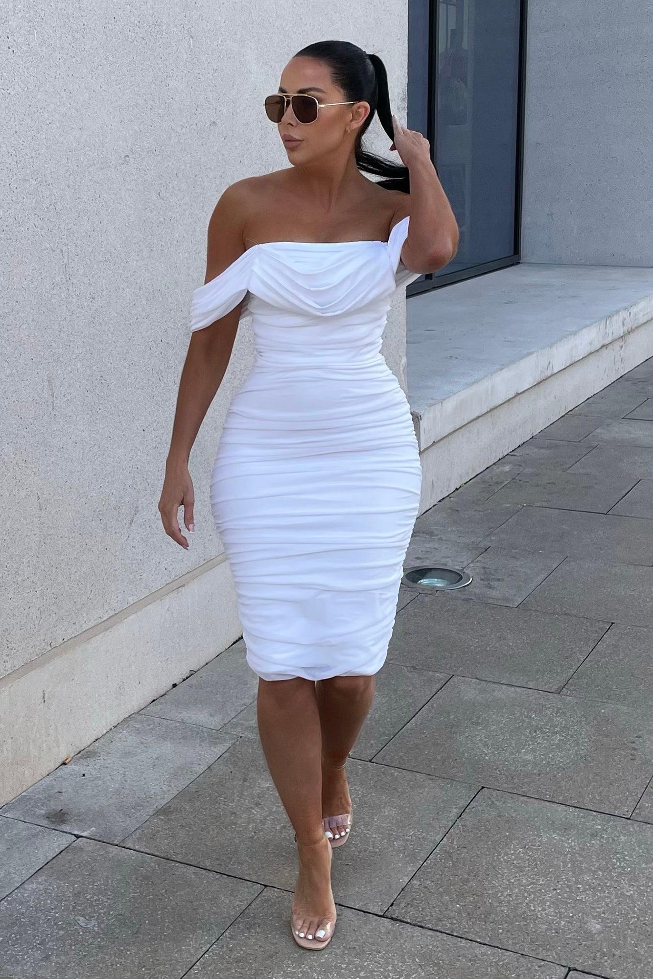 Bad For The Night Bandage Midi Dress - White