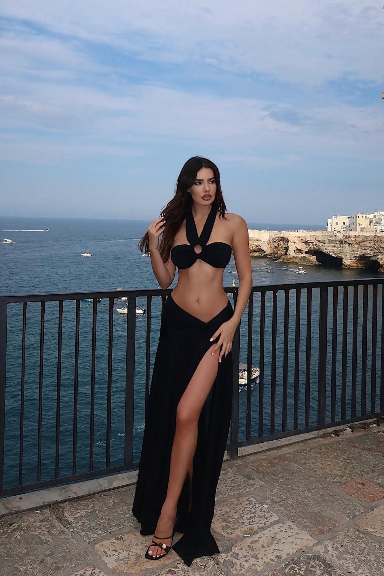 Blissful Day Maxi Skirt Set - Black