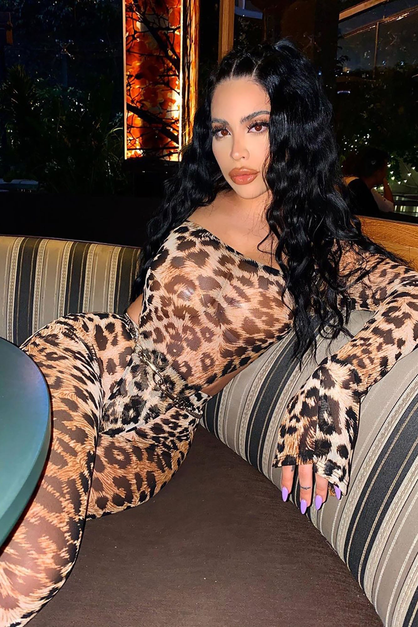 Feline Sexy Matching Set - Brown/combo