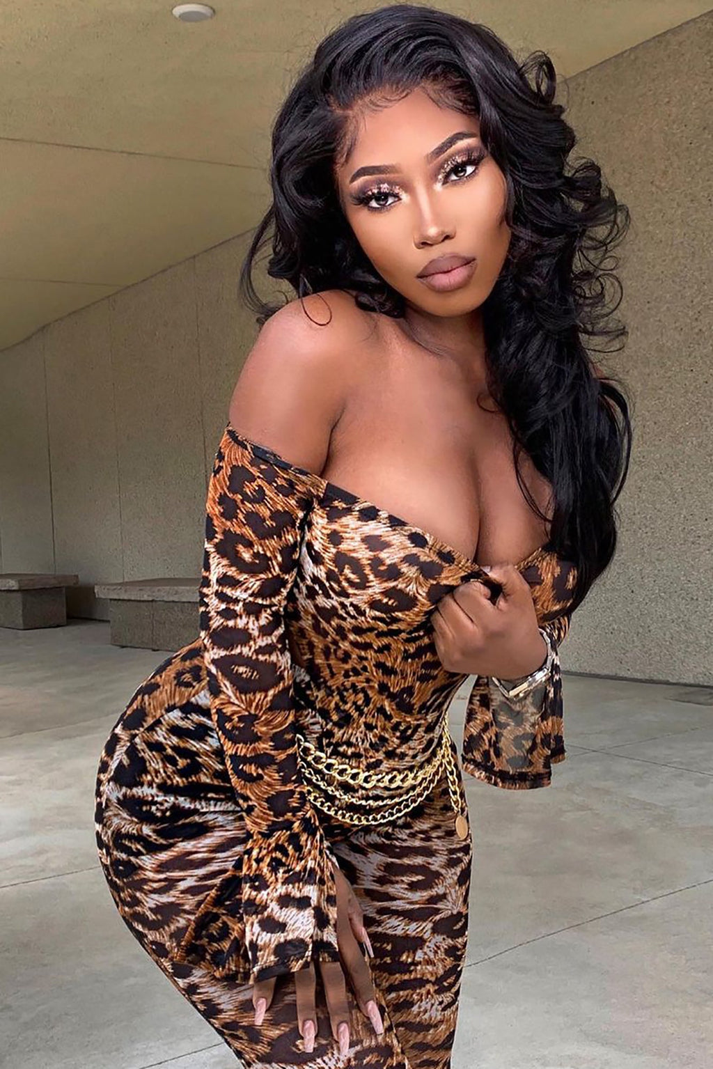 Feline Sexy Matching Set - Brown/combo