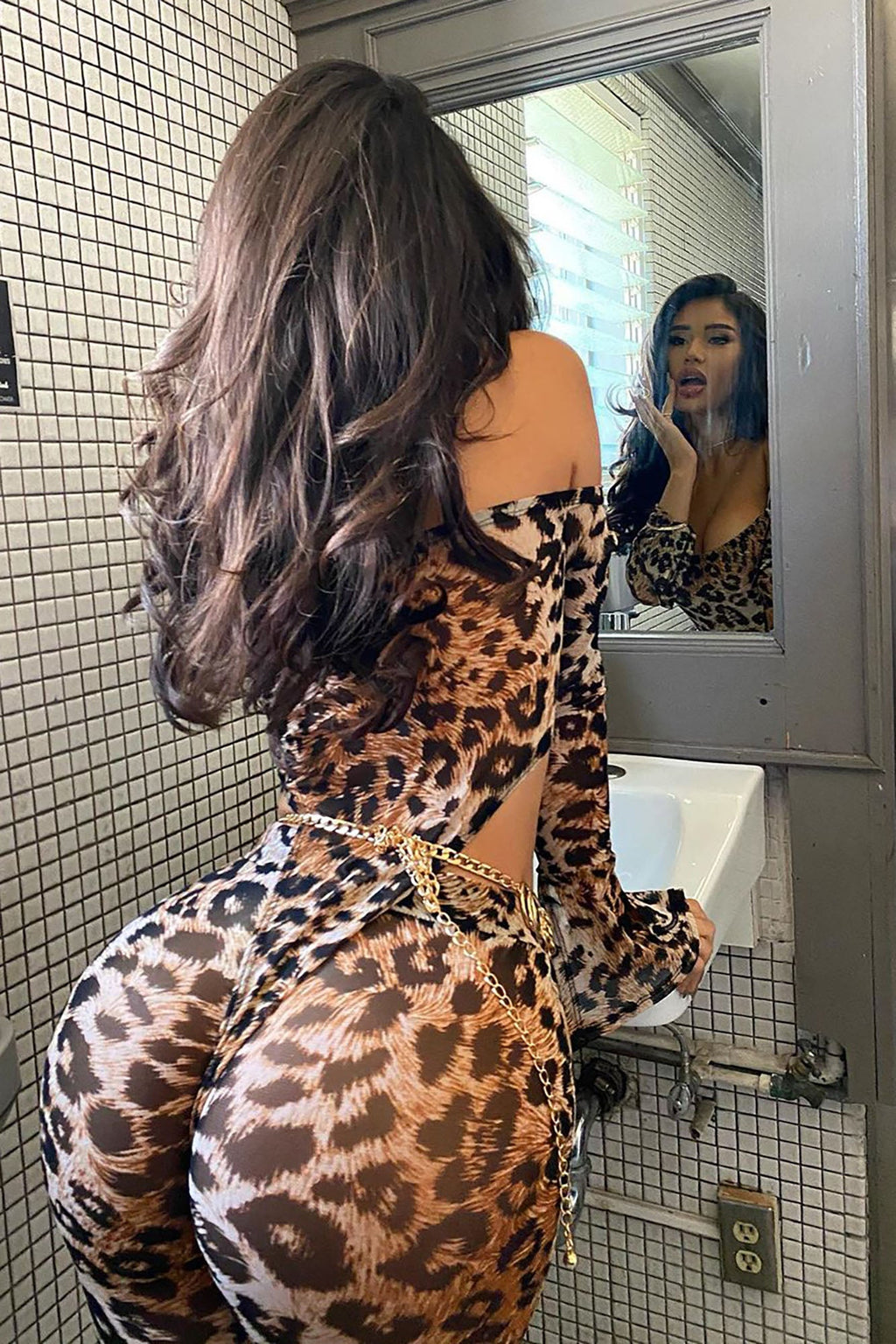 Feline Sexy Matching Set - Brown/combo