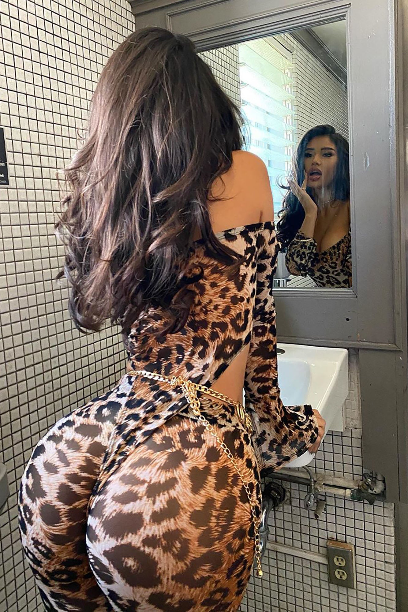 Feline Sexy Matching Set - Brown/combo