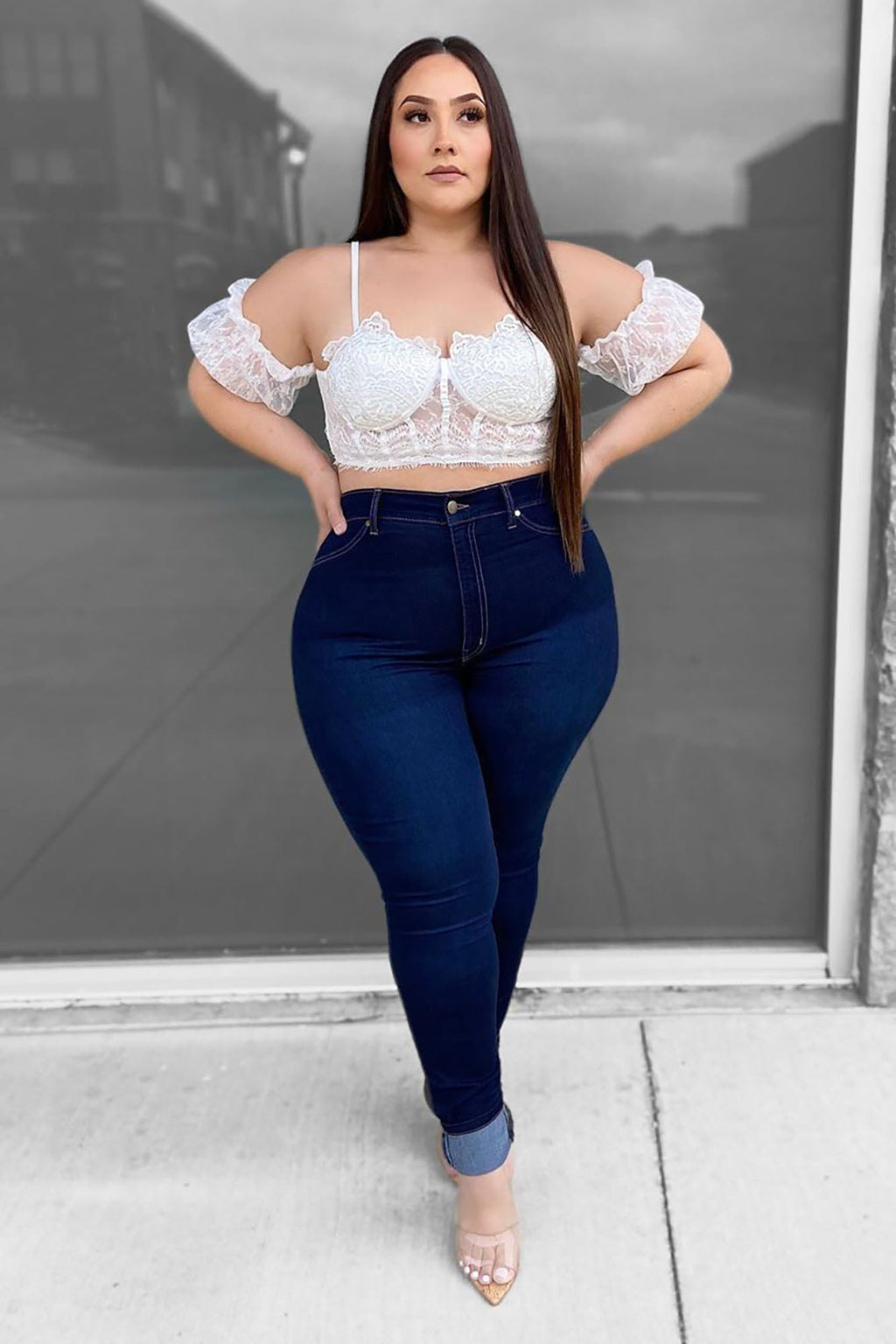 Flex Game Strong Super High Rise Skinny Jeans - Dark Blue Wash