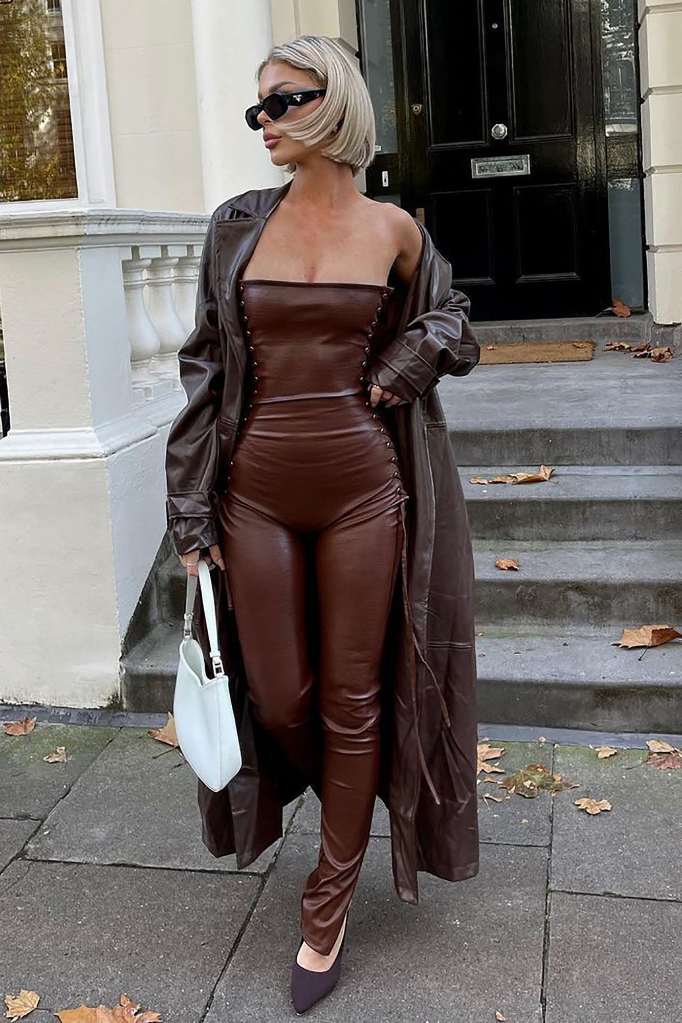 Last Nights Look Trench Coat - Brown