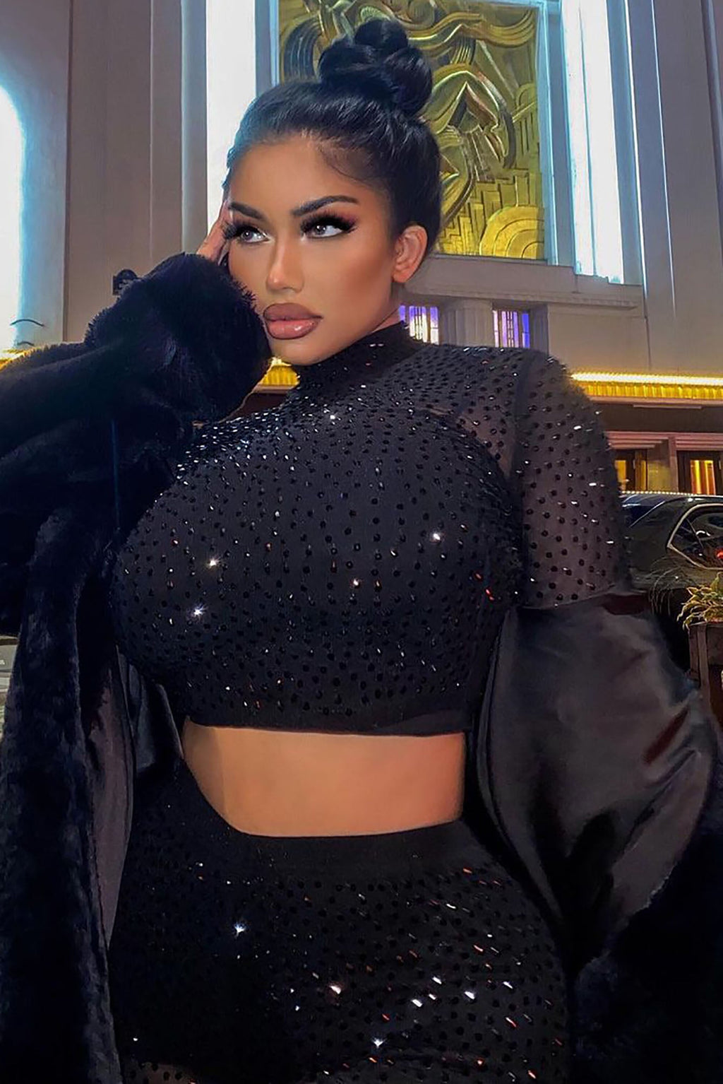 Lead By Example Rhinestone Set - Black