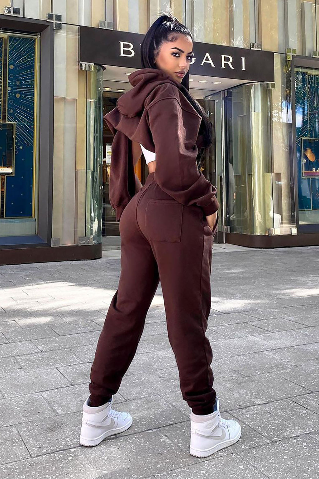 Stole Your Boyfriend's Oversized Jogger - Chocolate