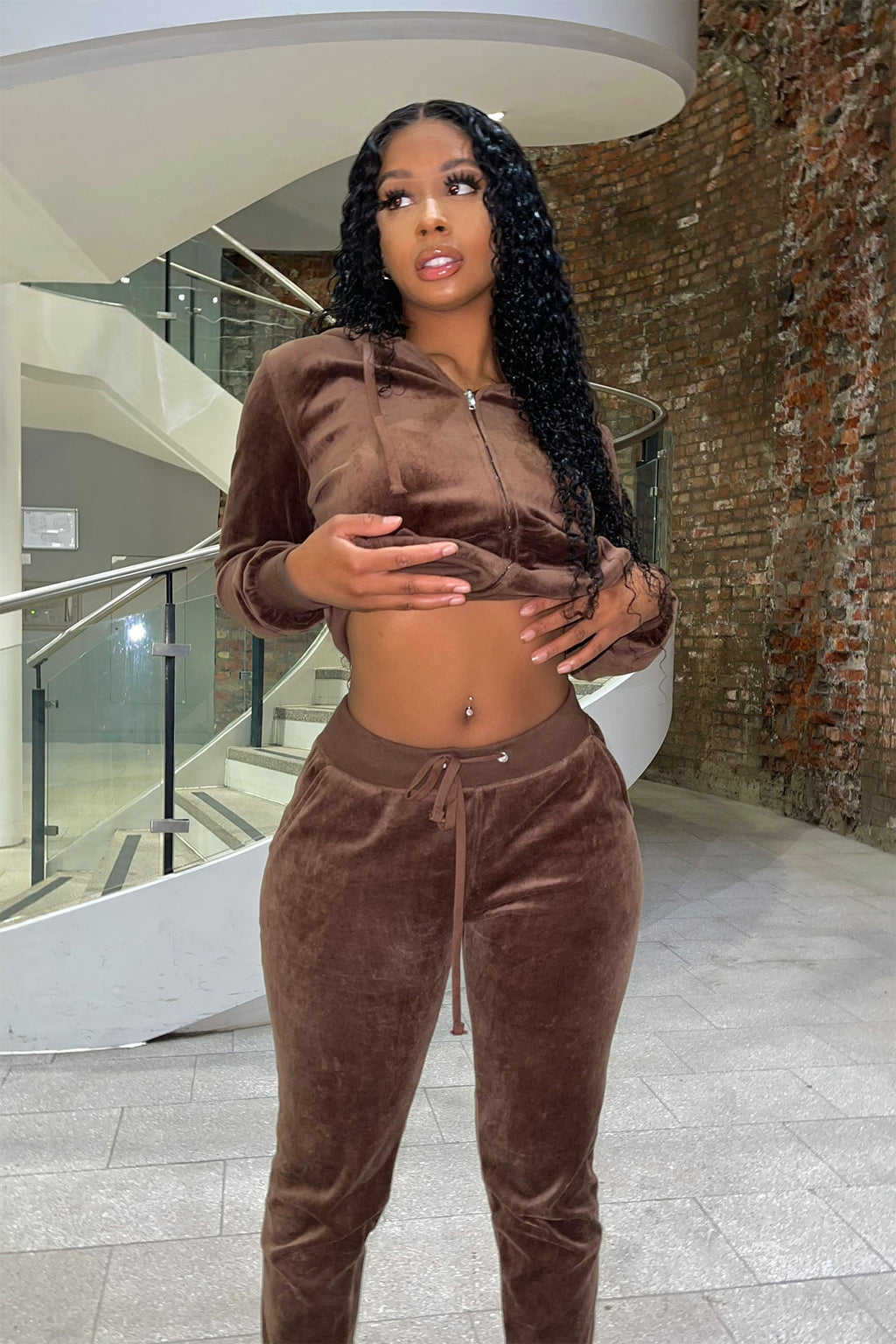 The Original Trendsetter Velour Set - Chocolate