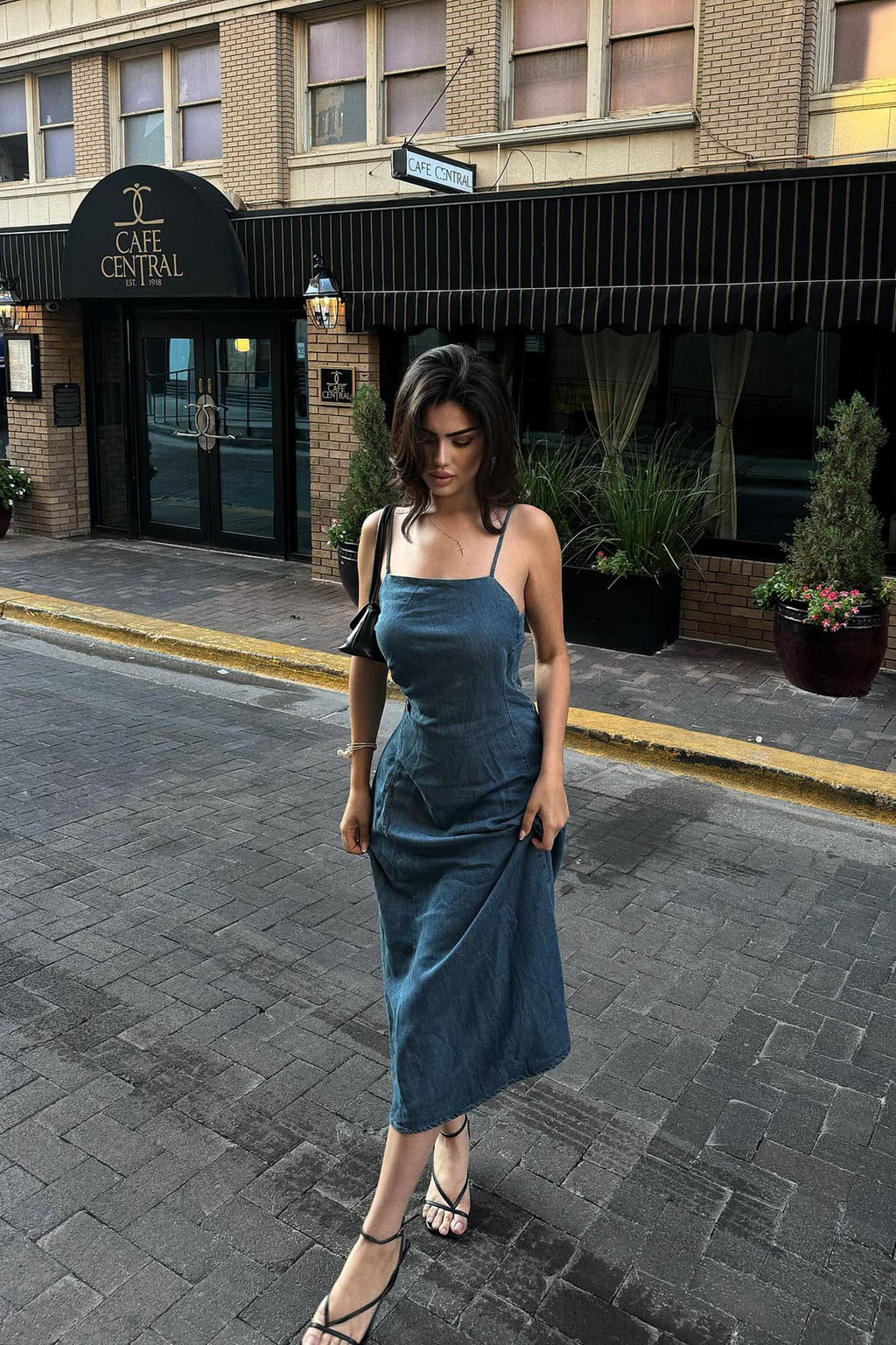 Yara Denim Midi Dress - Medium Wash